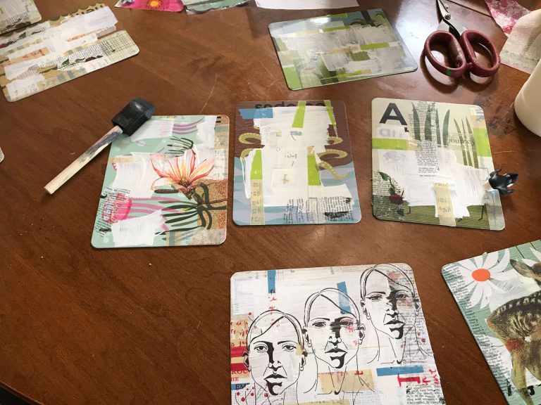 Making mixed media postcards