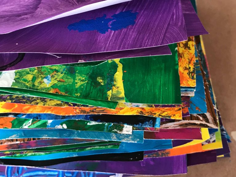 Painted paper collage
