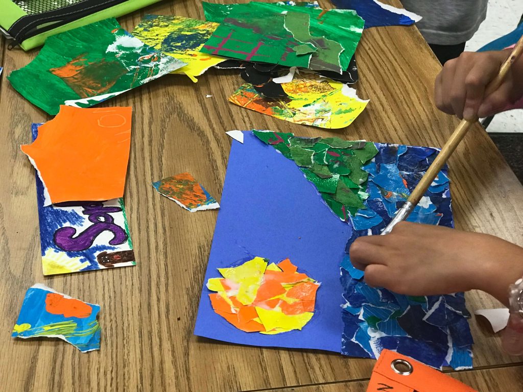 Painted paper collage 