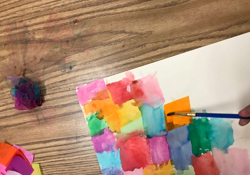 Bleeding tissue paper art