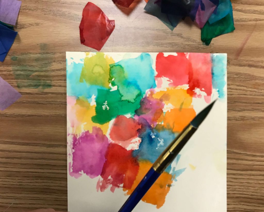 Bleeding tissue paper art