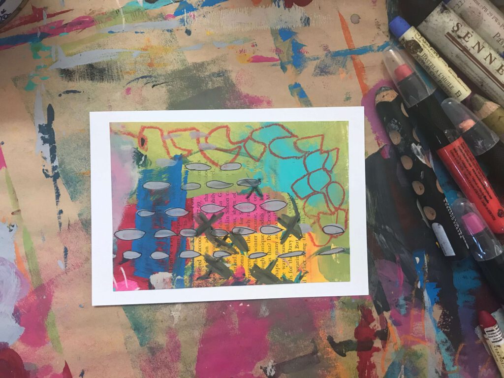 mixed media postcards
