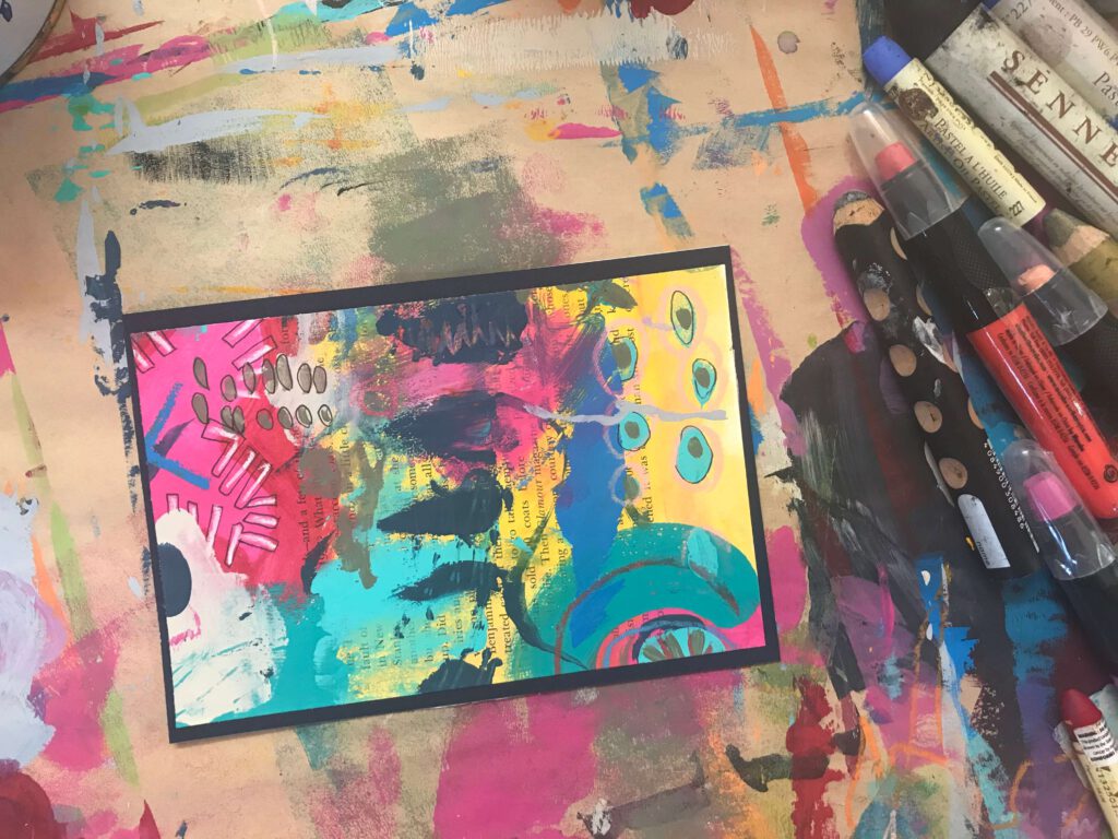 mixed media postcards